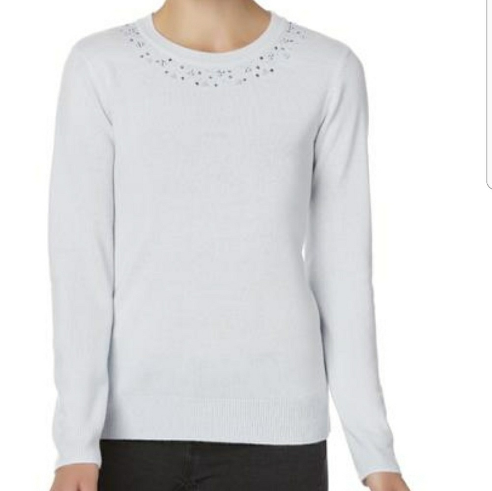 Womans Embellished Sweater Basic Editions Size L
